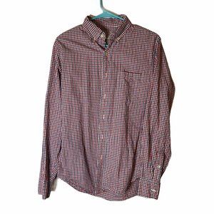 Red J. Crew Vintage Tag Plaid Button-Down Small